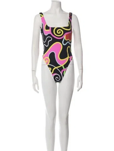 Pre-owned Mara Hoffman Graphic Print One-piece In White