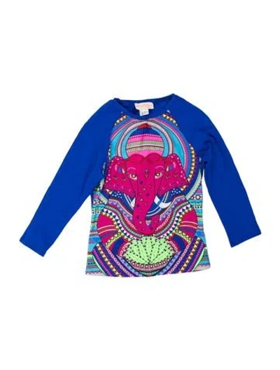 Pre-owned Mara Hoffman Graphic Print Top In Blue