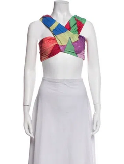 Pre-owned Mara Hoffman Graphic Print Top W/ Tags In Red