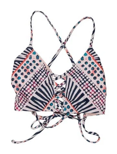Pre-owned Mara Hoffman Graphic Print Top In White