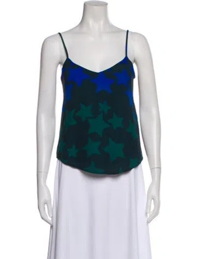 Pre-owned Mara Hoffman Graphic Print V-neck Top In Multi