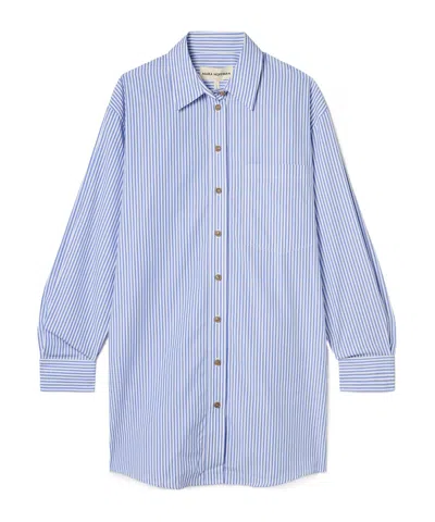 Mara Hoffman Hailey Striped Organic Cotton-poplin Shirt In Blue