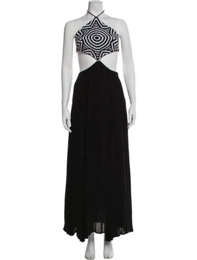 Pre-owned Mara Hoffman Halterneck Long Dress In Black