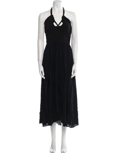 Pre-owned Mara Hoffman Halterneck Long Dress In Black