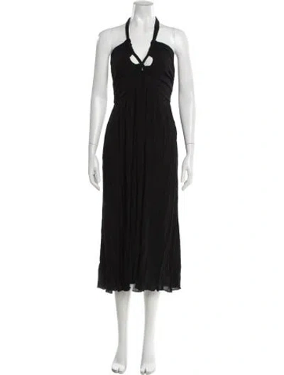 Pre-owned Mara Hoffman Halterneck Long Dress In Black