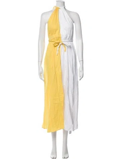 Pre-owned Mara Hoffman Halterneck Long Dress In Multi