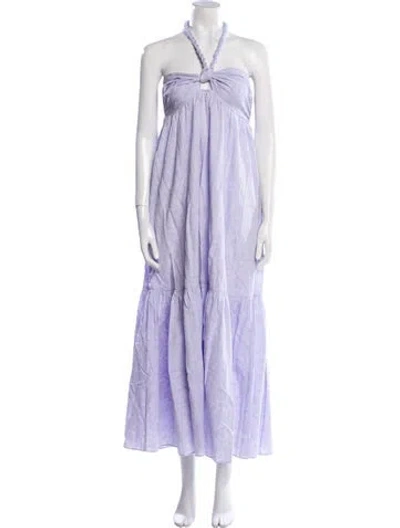 Pre-owned Mara Hoffman Halterneck Long Dress In Purple