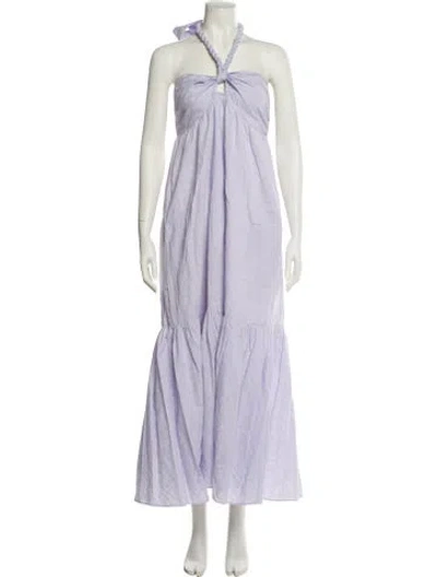 Pre-owned Mara Hoffman Halterneck Long Dress In Purple