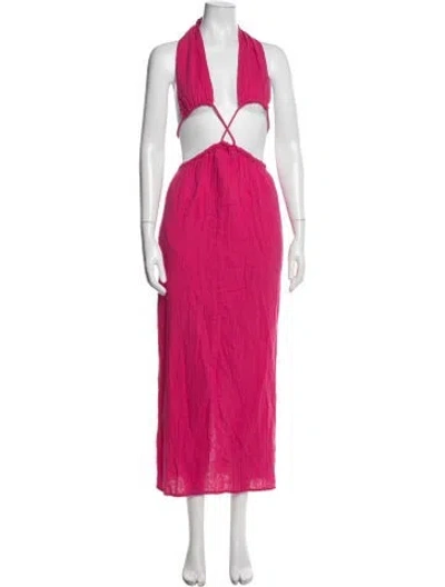 Pre-owned Mara Hoffman Halterneck Long Dress W/ Tags In Pink