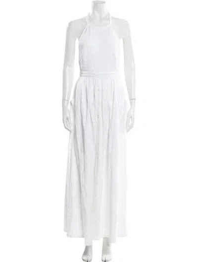 Pre-owned Mara Hoffman Halterneck Long Dress In White