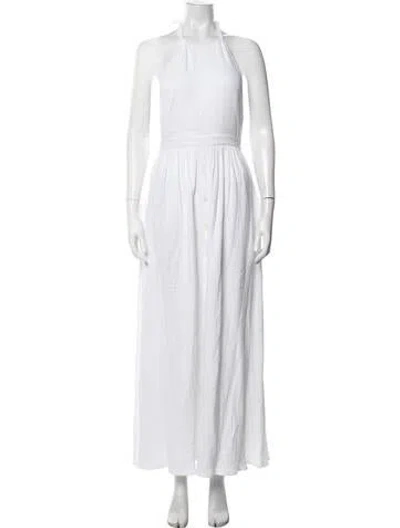 Pre-owned Mara Hoffman Halterneck Long Dress In White