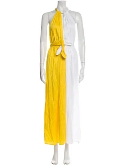 Pre-owned Mara Hoffman Halterneck Long Dress In Yellow