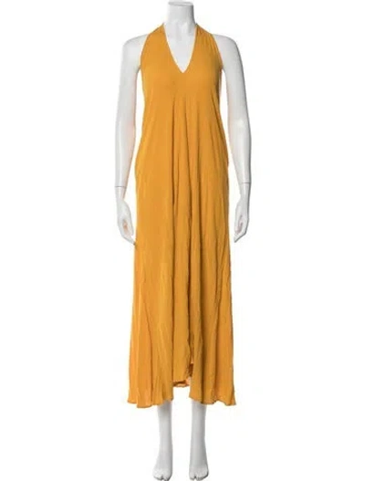 Pre-owned Mara Hoffman Halterneck Long Dress In Yellow