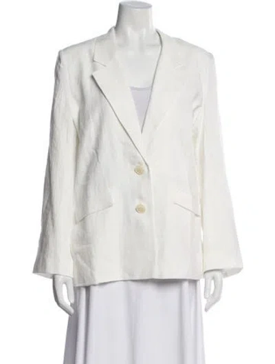 Pre-owned Mara Hoffman Hemp Blazer In White