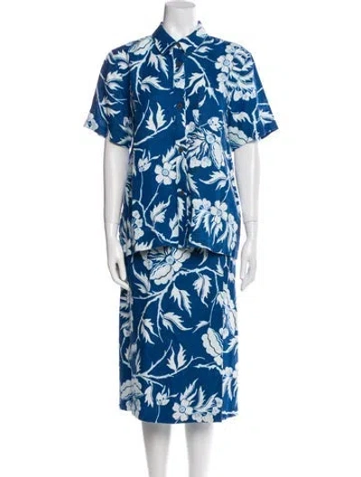 Pre-owned Mara Hoffman Hemp Floral Print Skirt Set In Multi