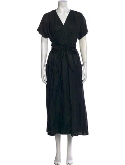 Pre-owned Mara Hoffman Hemp Long Dress In Black