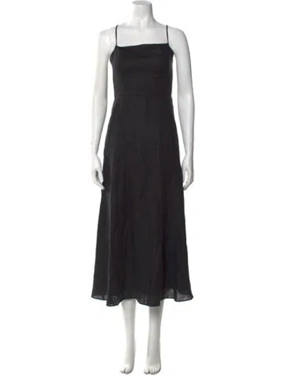 Pre-owned Mara Hoffman Hemp Long Dress In Black