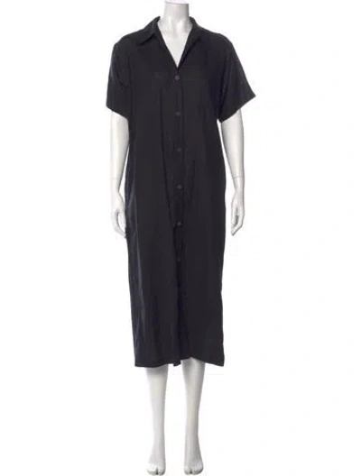 Pre-owned Mara Hoffman Hemp Long Dress In Black