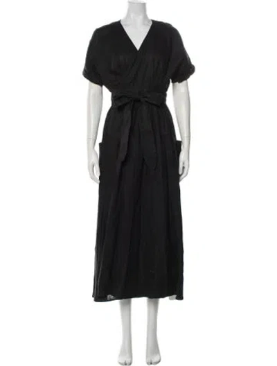 Pre-owned Mara Hoffman Hemp Long Dress In Black