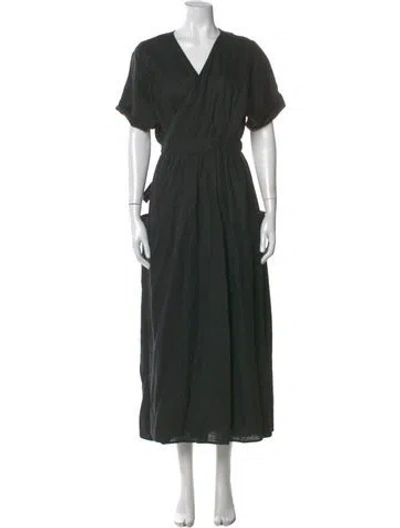Pre-owned Mara Hoffman Hemp Long Dress In Black