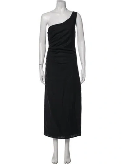 Pre-owned Mara Hoffman Hemp Long Dress In Black