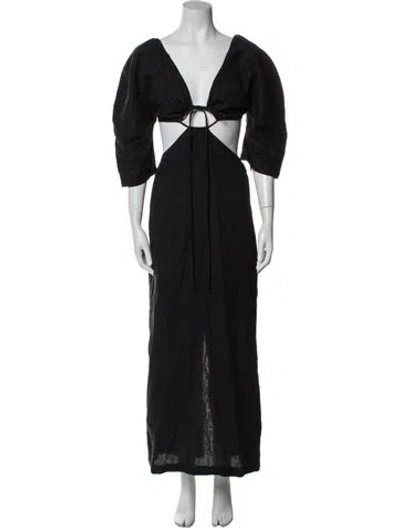 Pre-owned Mara Hoffman Hemp Long Dress In Blue