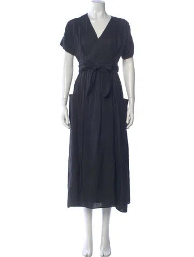Pre-owned Mara Hoffman Hemp Long Dress In Blue