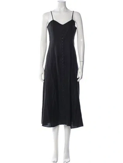 Pre-owned Mara Hoffman Hemp Long Dress In Blue