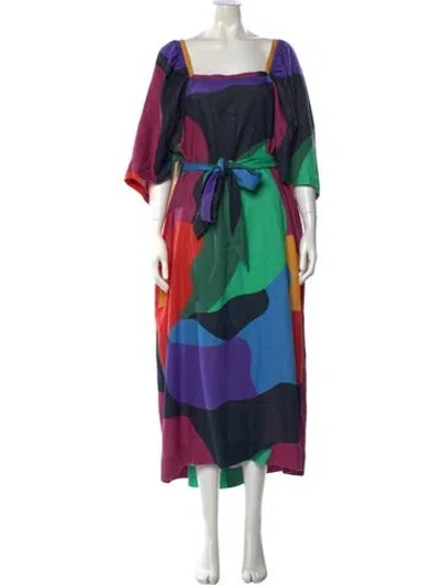 Pre-owned Mara Hoffman Hemp Long Dress In Blue