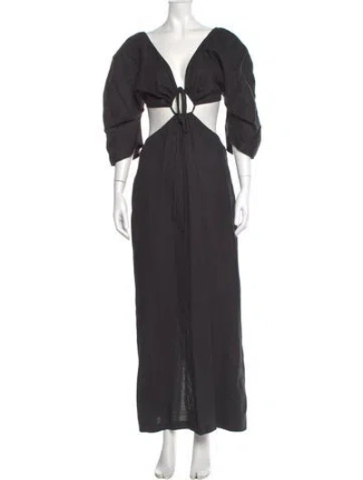 Pre-owned Mara Hoffman Hemp Long Dress In Gray