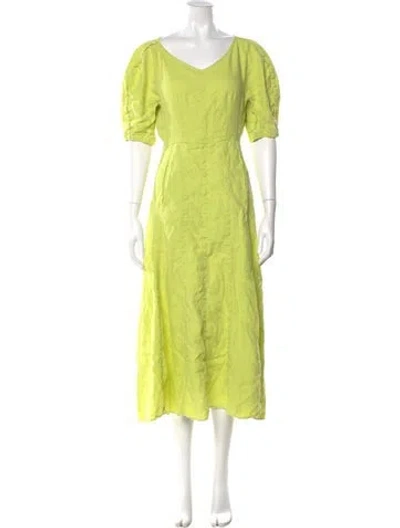 Pre-owned Mara Hoffman Hemp Long Dress In Green