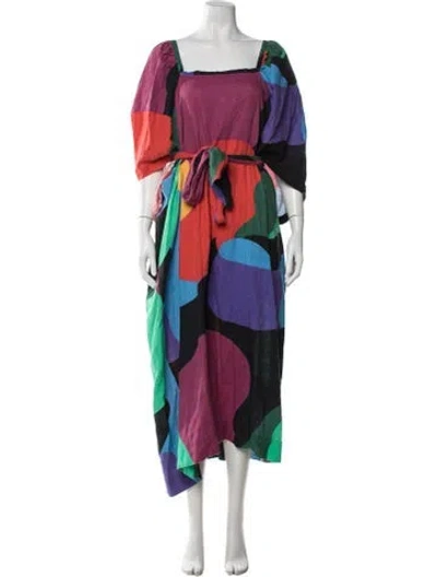 Pre-owned Mara Hoffman Hemp Long Dress In Multicolor