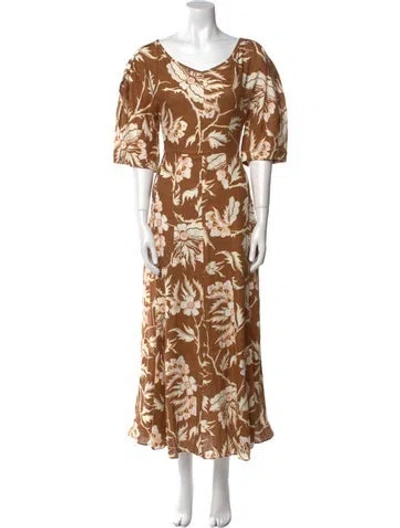 Pre-owned Mara Hoffman Hemp Long Dress In Neutral