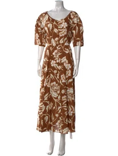 Pre-owned Mara Hoffman Hemp Long Dress In Neutral
