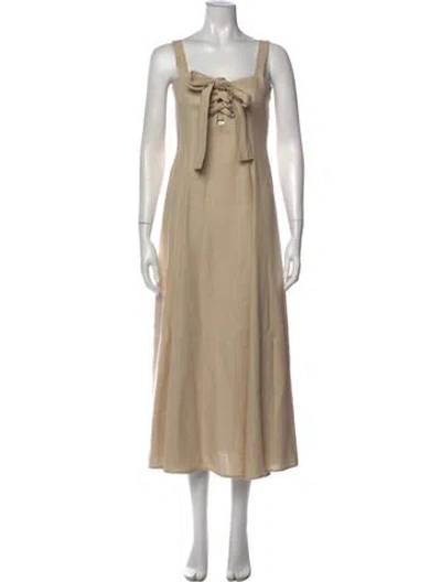 Pre-owned Mara Hoffman Hemp Long Dress In Neutral