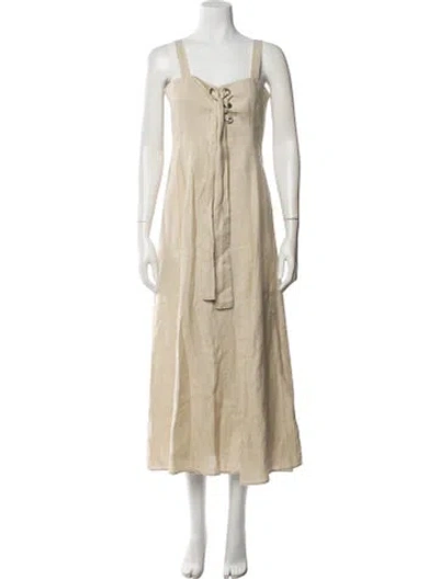 Pre-owned Mara Hoffman Hemp Long Dress In Neutral