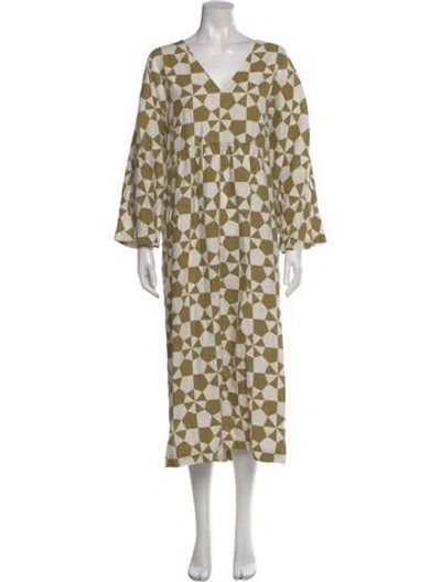 Pre-owned Mara Hoffman Hemp Long Dress In Neutral