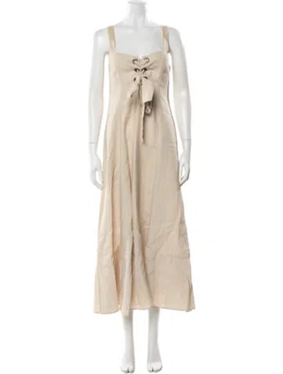 Pre-owned Mara Hoffman Hemp Long Dress In Neutral