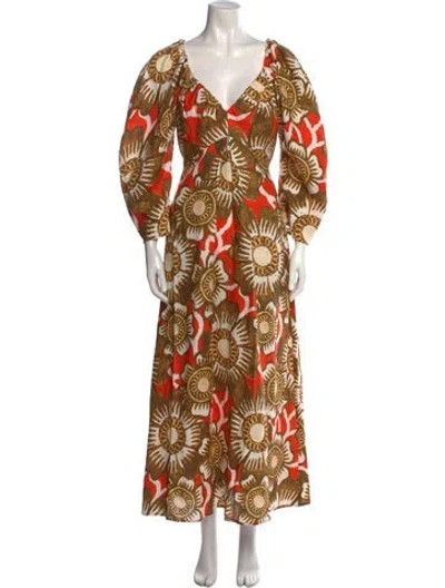 Pre-owned Mara Hoffman Hemp Long Dress In Orange
