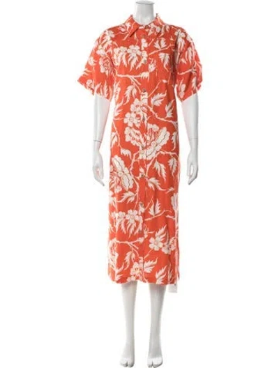 Pre-owned Mara Hoffman Hemp Long Dress In Orange