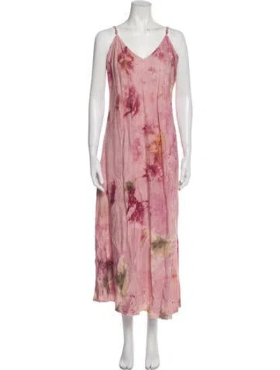Pre-owned Mara Hoffman Hemp Long Dress In Pink