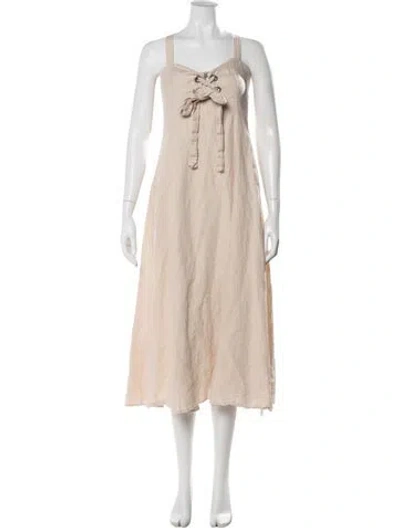 Pre-owned Mara Hoffman Hemp Long Dress In Pink