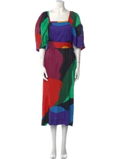 Pre-owned Mara Hoffman Hemp Long Dress In Purple