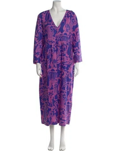 Pre-owned Mara Hoffman Hemp Long Dress In Purple