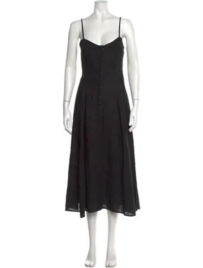 Pre-owned Mara Hoffman Hemp Long Dress W/ Tags In Black
