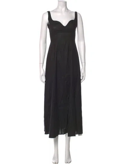 Pre-owned Mara Hoffman Hemp Long Dress W/ Tags In Black
