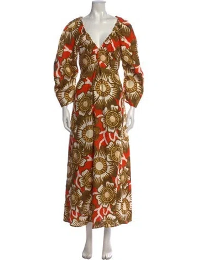 Pre-owned Mara Hoffman Hemp Long Dress W/ Tags In Orange