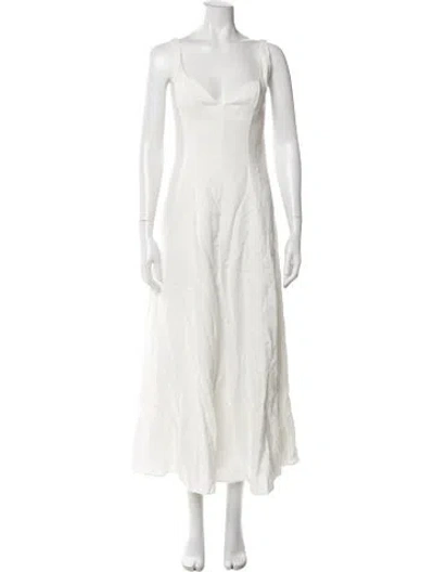 Pre-owned Mara Hoffman Hemp Long Dress In White