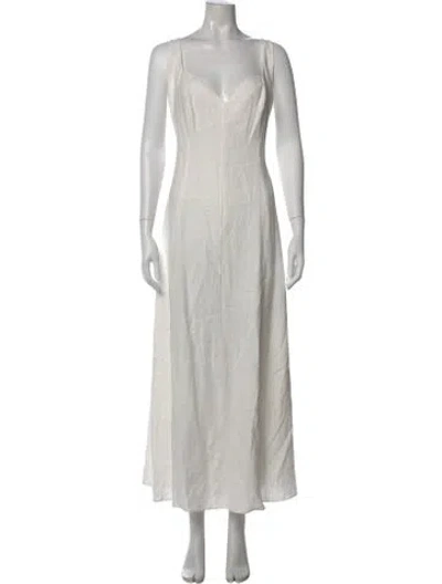 Pre-owned Mara Hoffman Hemp Long Dress In White