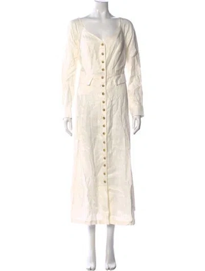 Pre-owned Mara Hoffman Hemp Long Dress In White